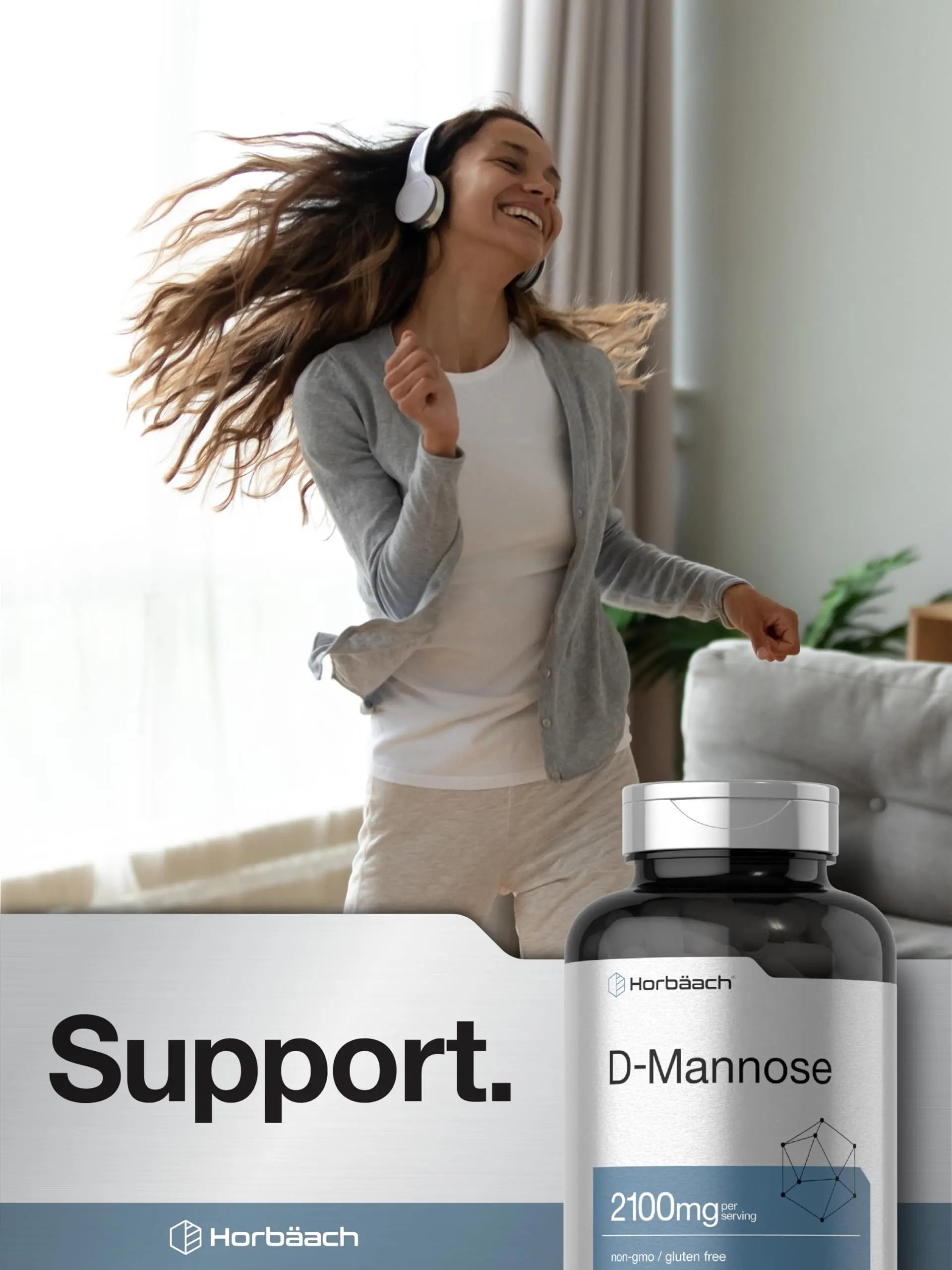 Horbäach D-Mannose Supplement 2100mg | 120 Capsules | Pills for Women and Men | Non-GMO & Gluten Free HorbäachBuy Supplements Australia