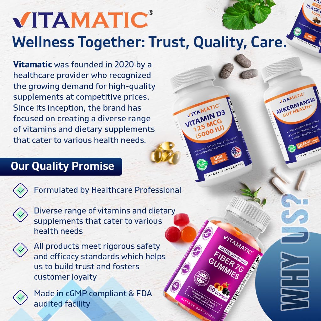 Vitamatic Bovine Colostrum 30% IgG Supplement 1500 mg per Serving - Supplement for Gut Health, Hair Growth, Beauty, Muscle Recovery, & Immune Support - 180 Veg Capsules VitamaticBuy Supplements Australia