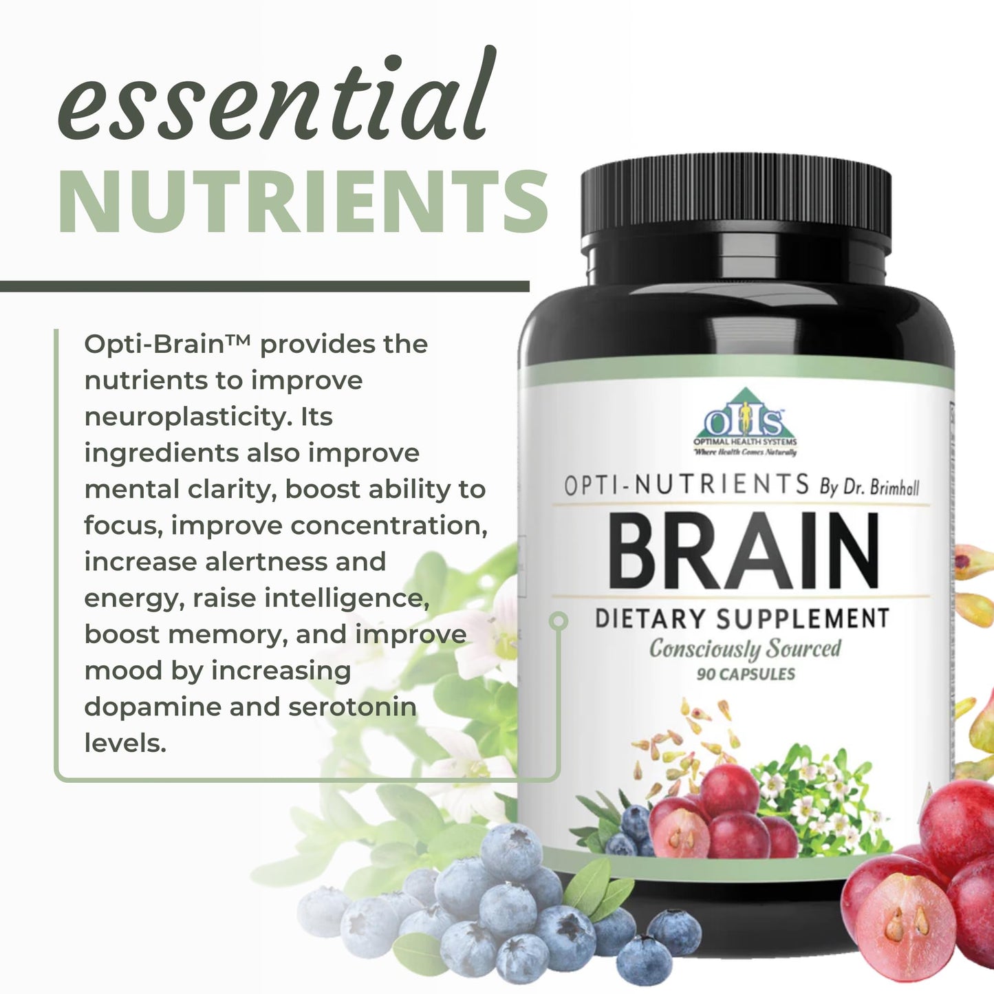 Optimal Health Systems Brain | Most Comprehensive Nootropic + Enzyme Delivery | 700 mg Scientific Neuroenhancment Blend | Boost Mood, Memory & Focus | 90 Capsules Optimal Health SystemsBuy Supplements Australia