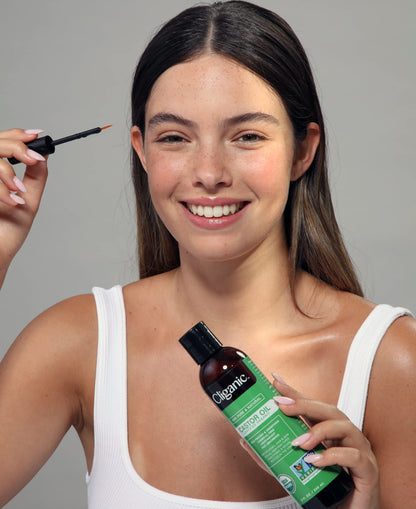 Cliganic USDA Organic Castor Oil, 100% Pure (8oz with Eyelash Kit) - For Eyelashes, Eyebrows, Hair & Skin CliganicBuy Supplements Australia