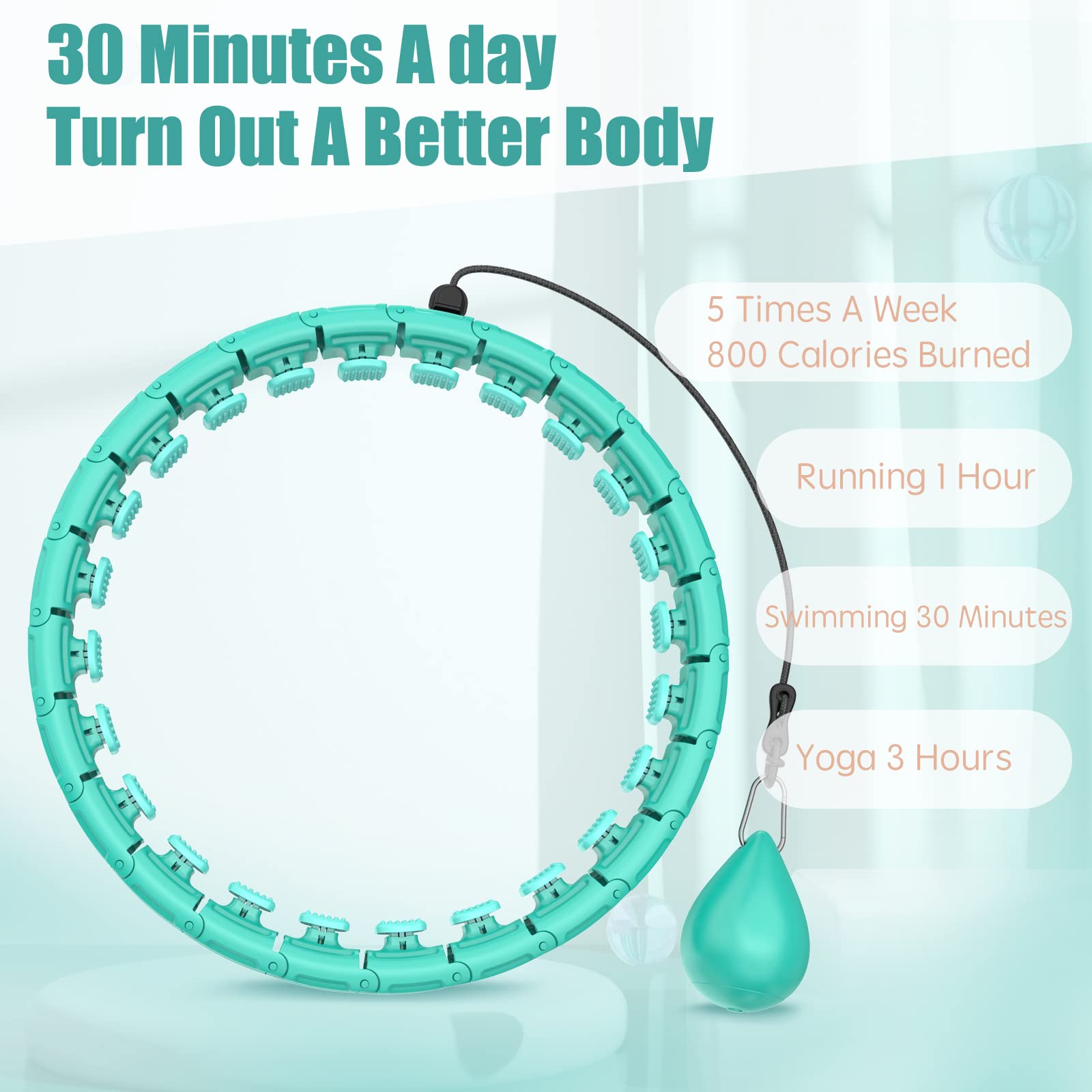 OurStarry 32 Knots Weighted Workout Hoop Plus Size, Smart Waist Exercise Ring OurStarryBuy Supplements Australia