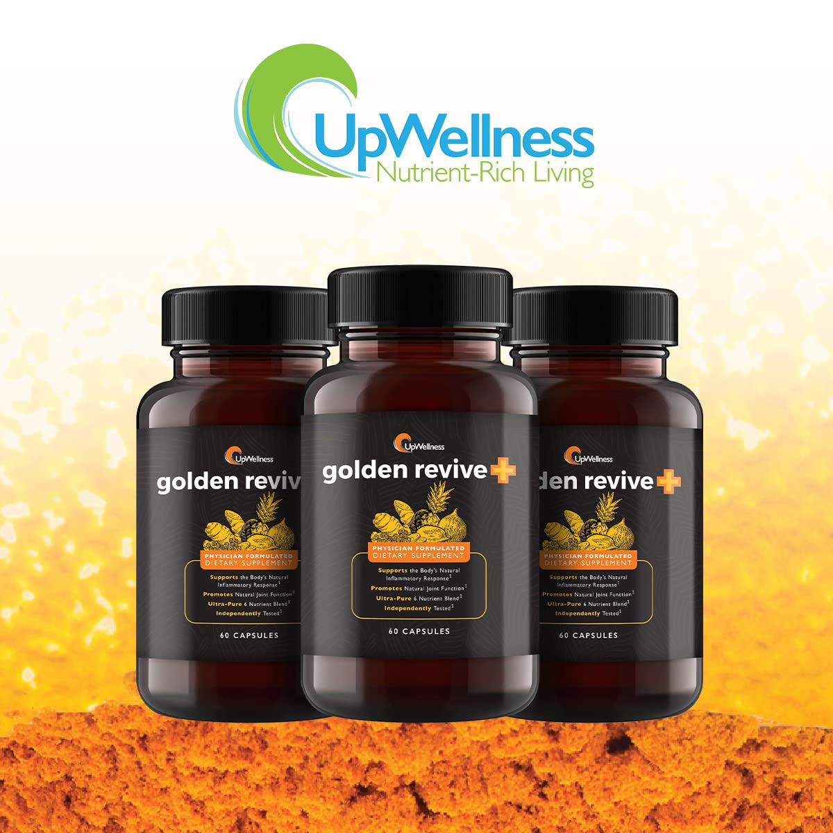 UpWellness Golden Revive + Joint Support with Quercetin, Magnesium, and Turmeric UpWellness Nutrient-Rich LivingBuy Supplements Australia