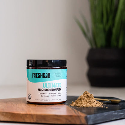 FreshCap Ultimate Mushroom Complex Powder - Lions Mane, Reishi, Cordyceps, Chaga FreshCap MushroomsBuy Supplements Australia