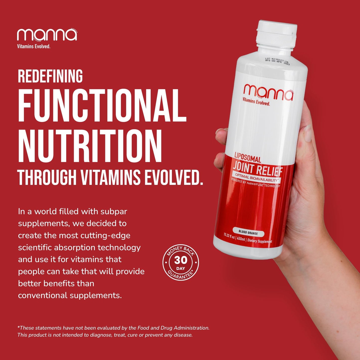 Manna Vitamins Evolved Liposomal Joint Relief Supplement for Women, Men Includes Curcumin, Glucosamine, Chondroitin, Quercetin for Joint Health, Swelling, Aches, Increase Range of Motion, Mobility Manna Vitamins EvolvedBuy Supplements Australia