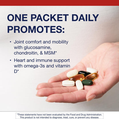 Metagenics Wellness Essentials Active Daily Packs - with Glucosamine, Chondroitin, MSM, Magnesium, Vitamin C & Omega-3* - Supports Mobility, Cartilage & Bone Health* - 30 Packets MetagenicsBuy Supplements Australia
