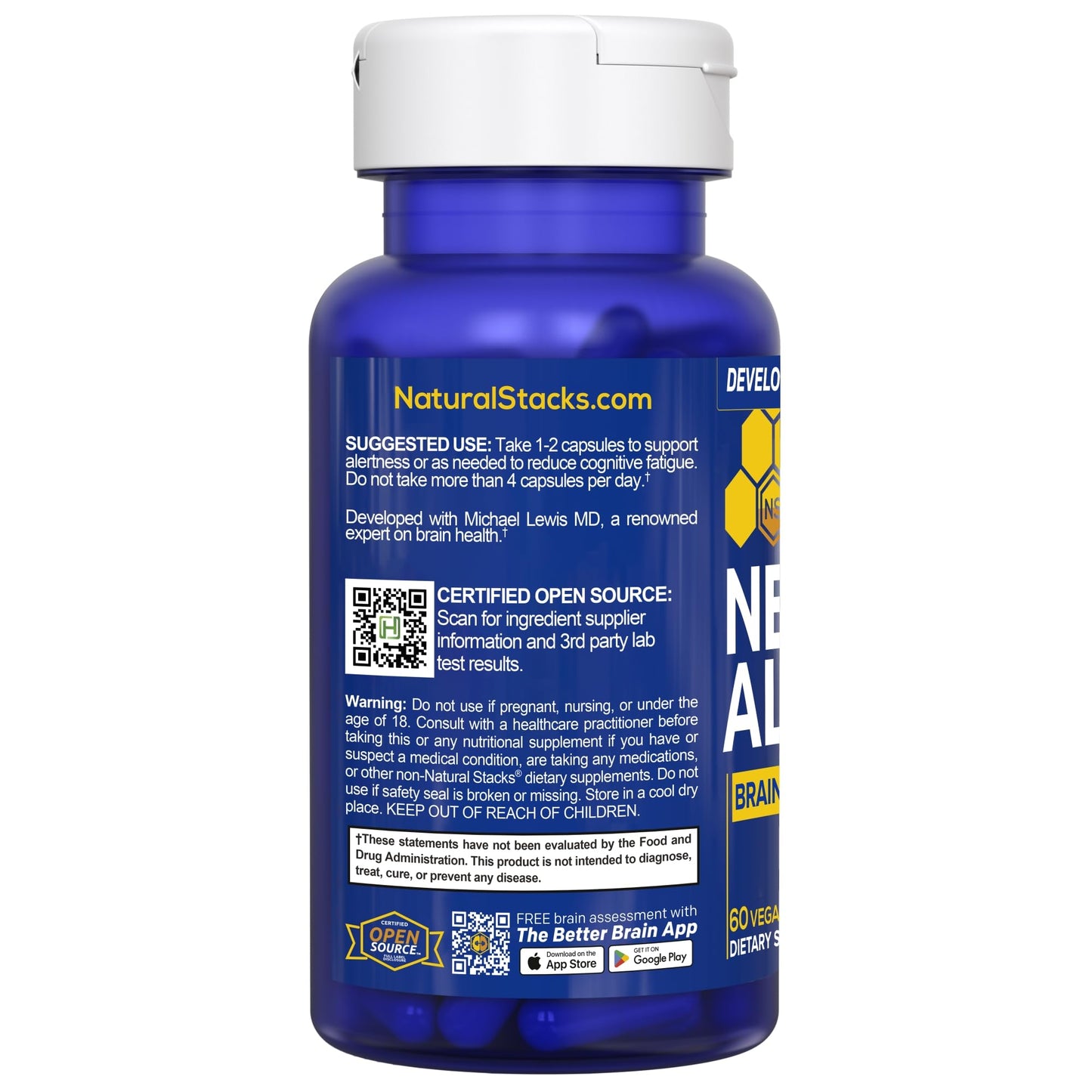 NATURAL STACKS NeuroAlert - 200mg Paraxanthine Energy Supplement - Caffeine Free Focus w/ 500mg L-Tyrosine & 100mg L-Theanine - 10mg NADH for Cellular Energy Support - 60 Paraxanthine Capsules NATURAL STACKSBuy Supplements Australia