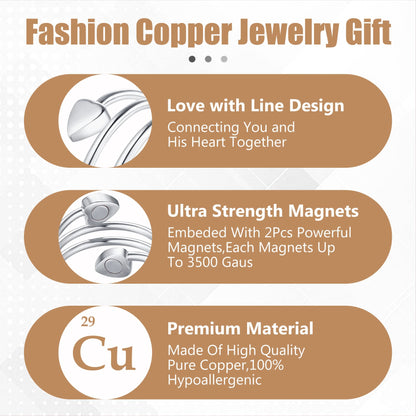 Jecanori Copper Rings for Women,Magnetic Ring Adjustable Love Heart Copper Rings JecanoriBuy Supplements Australia