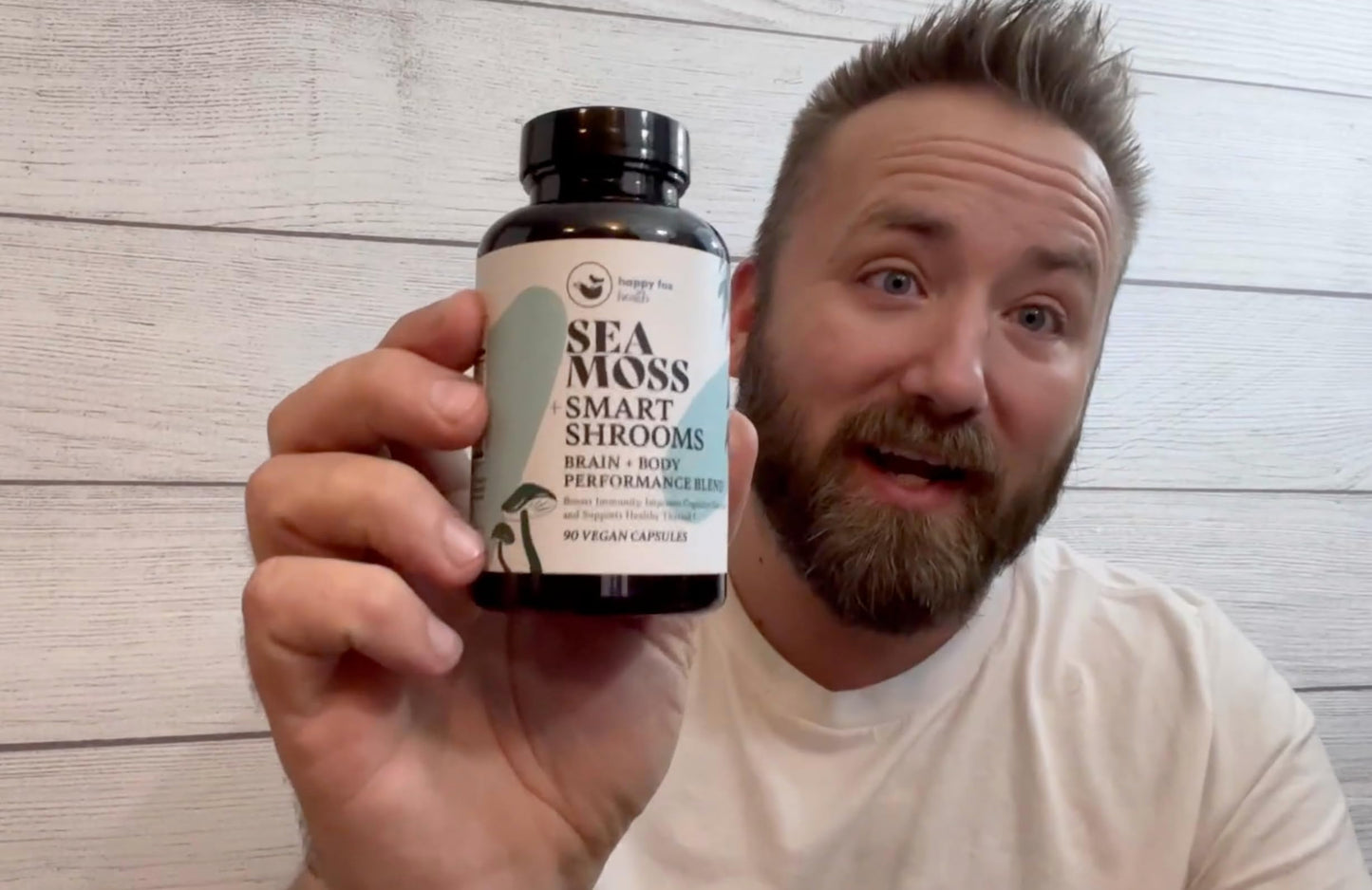 HAPPY FOX Irish Sea Moss Capsules & Mushroom Complex - Organic Seamoss with Adaptogens for Brain Health, 1500mg, 90 Vegan Capsules, Organic Mushroom Supplement HAPPY FOXBuy Supplements Australia