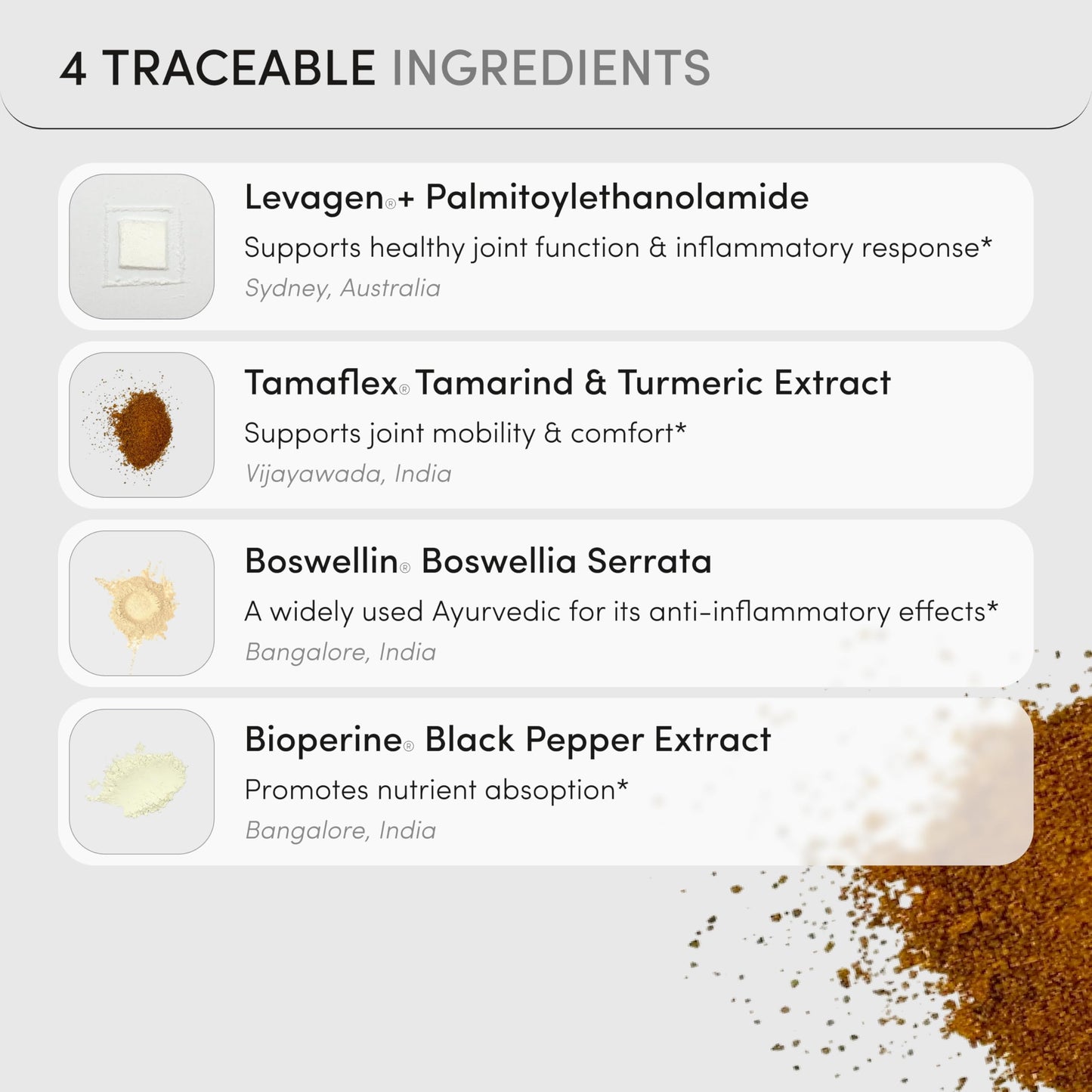 MOVE Fast Acting Joint Supplements | Tamaflex® Turmeric & Tamarind, Levagen®+ PEA Palmitoylethanolamide, Boswellia Serrata, Bioperine® Black Pepper Extract | Joint Support & Mobility | 60 Vegan Caps Ready ToBuy Supplements Australia
