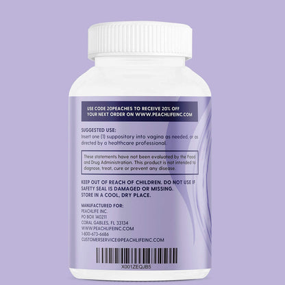 Peachlife Boric Acid Suppositories in Vegetable Capsules - USA Made - Vaginal pH PeachlifeBuy Supplements Australia
