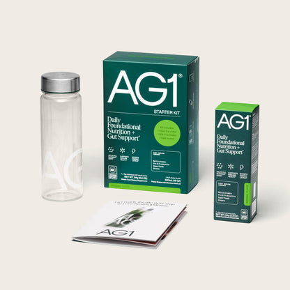 AG1 Athletic Greens 7-Day Starter Kit – All-in-One Greens Powder with Multivitamin, Probiotics, Superfoods – Includes 7 Travel Packs, BPA-Free Shaker & Habit-Building Journal AG1Buy Supplements Australia