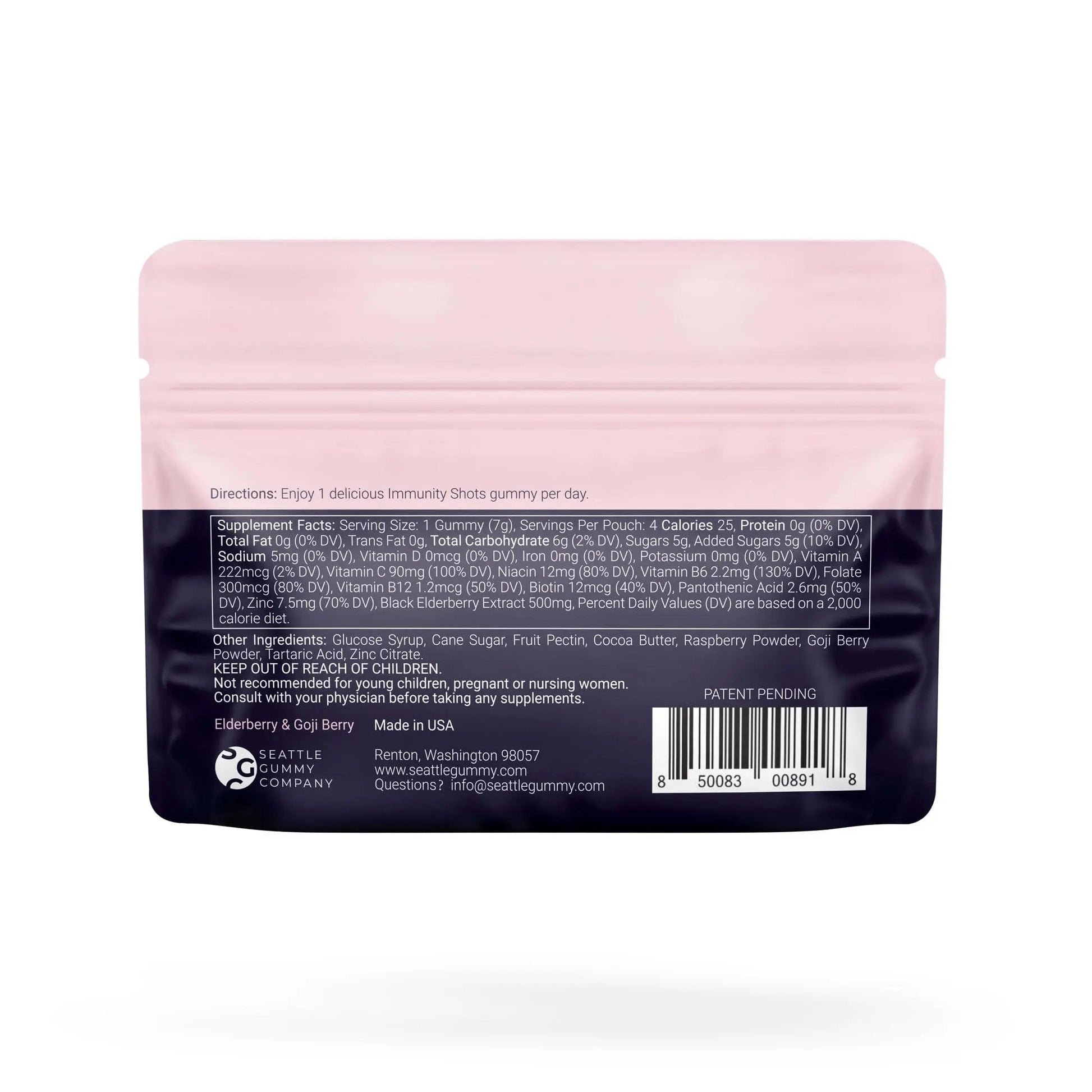 SGC Immunity Shots - Elderberry and Goji Berry 500mg Multivitamin Gummies (12-Packs, 4 Per Pack) Immune System Support Supplement SGCBuy Supplements Australia