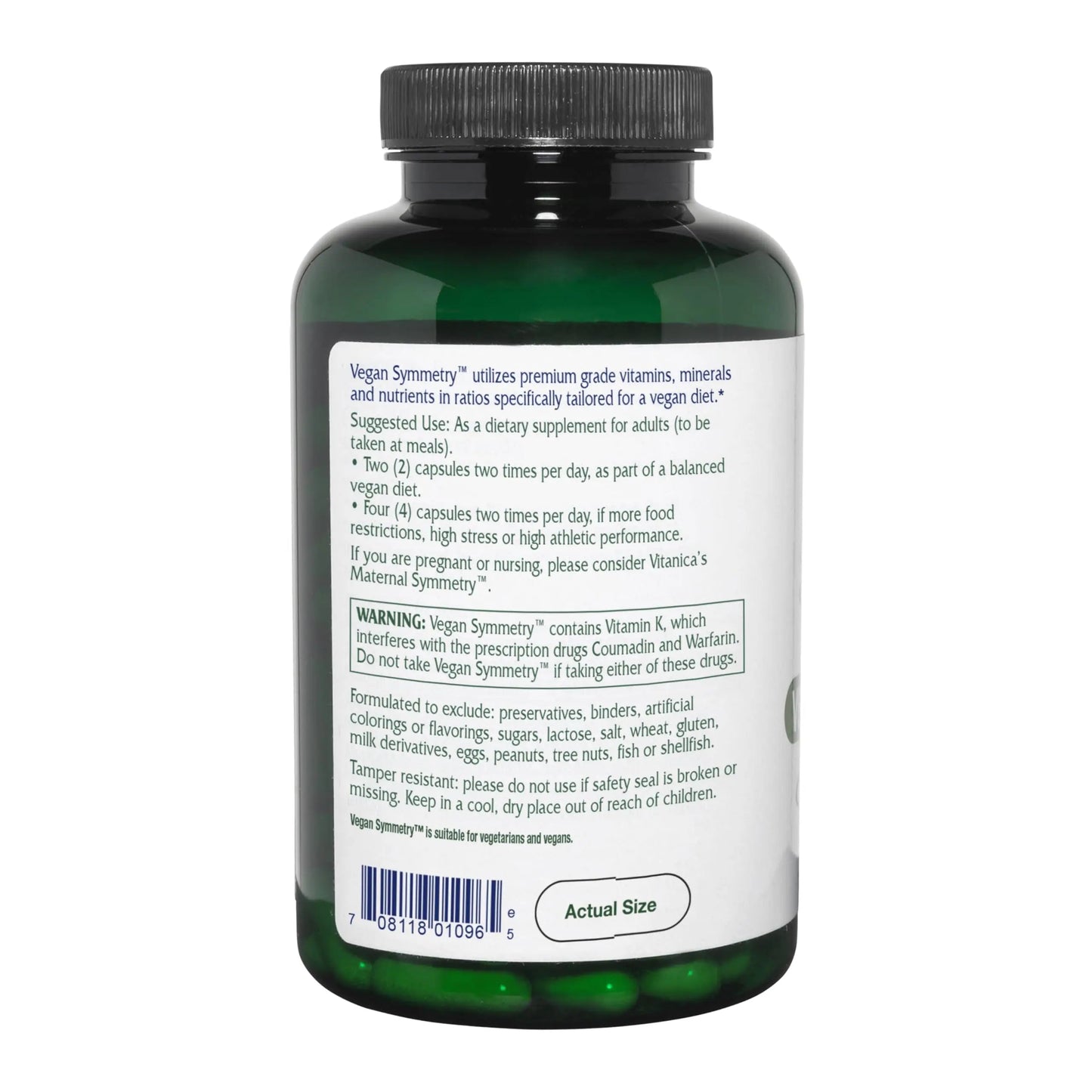 Vitanica Vegan Symmetry - Daily Multivitamin for Vegans - Heart, Bone & Immune System Health Support with Vitamin B12, Zinc, Calcium VitanicaBuy Supplements Australia