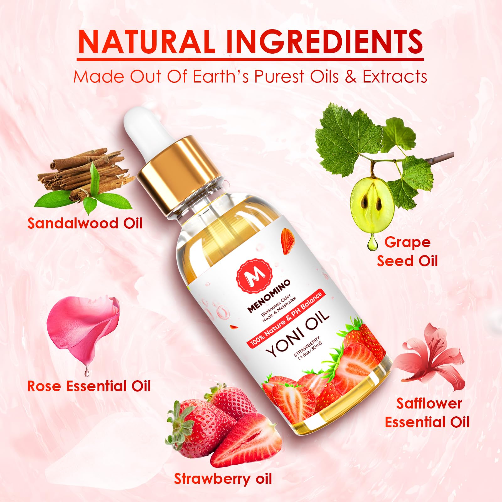 2 Pack Yoni Oil Feminine Oil for Women pH Balance - Feminine Deodorant - Vaginal Moisturizer - Eliminates Odor MENOMINOBuy Supplements Australia
