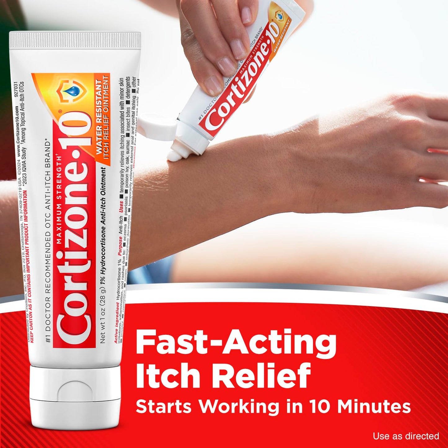 Cortizone-10 Maximum Strength Water Resistant Itch Relief Ointment, 1% Hydrocortisone, Fast-Acting, Anti-Itch Cream for Bug Bites, Rash, Eczema, Psoriasis, Poison Ivy, Oak, Sumac & More, 1 oz Cortizone 10Buy Supplements Australia