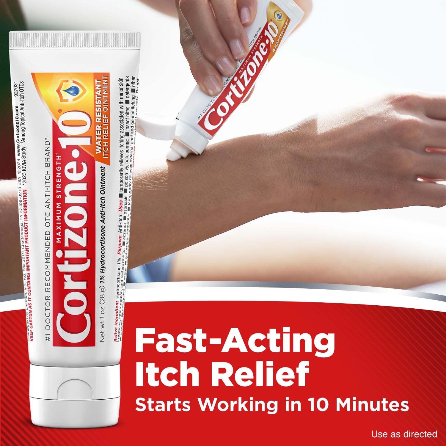 Cortizone-10 Maximum Strength Water Resistant Itch Relief Ointment, 1% Hydrocortisone, Fast-Acting, Anti-Itch Cream for Bug Bites, Rash, Eczema, Psoriasis, Poison Ivy, Oak, Sumac & More, 1 oz Cortizone 10Buy Supplements Australia
