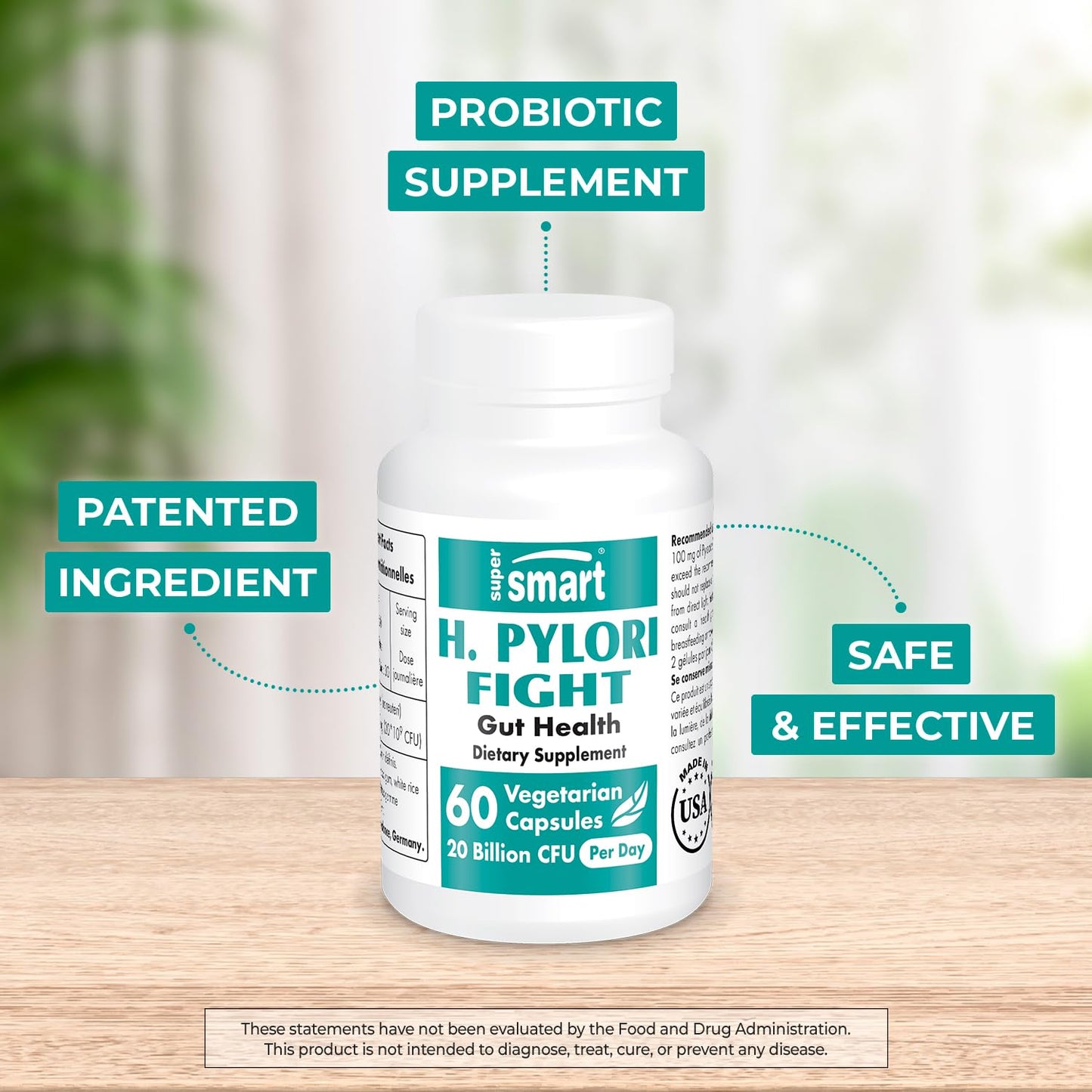 Supersmart - H. Pylori Fight Natural Treatment 20 Billion CFU per Day (Probiotic Lactobac SupersmartBuy Supplements Australia