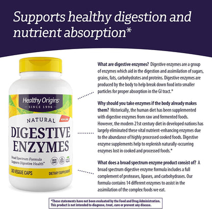 Healthy Origins Digestive Enzymes (NEC) Broad Spectrum - with Protease Healthy OriginsBuy Supplements Australia