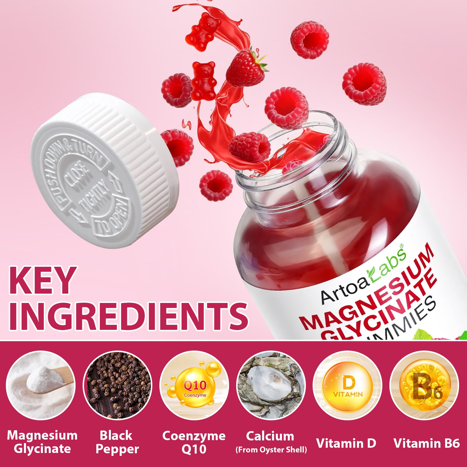 Magnesium Glycinate Gummies 600mg 120 Count - Sugar Free Magnesium Supplement - Supports for Sleep, Memory, Mood, Muscle, Relaxation, Heart & Bone Health BOIUOITIBuy Supplements Australia