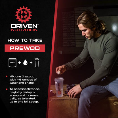 Driven PREWOD Energy Matrix, 50 Servings - Pre-Workout Supplement with Caffeine & Beta-Alanine - Energy, Focus, Strength, & Endurance for High-Intensity Training & Weight Lifting - Green Apple