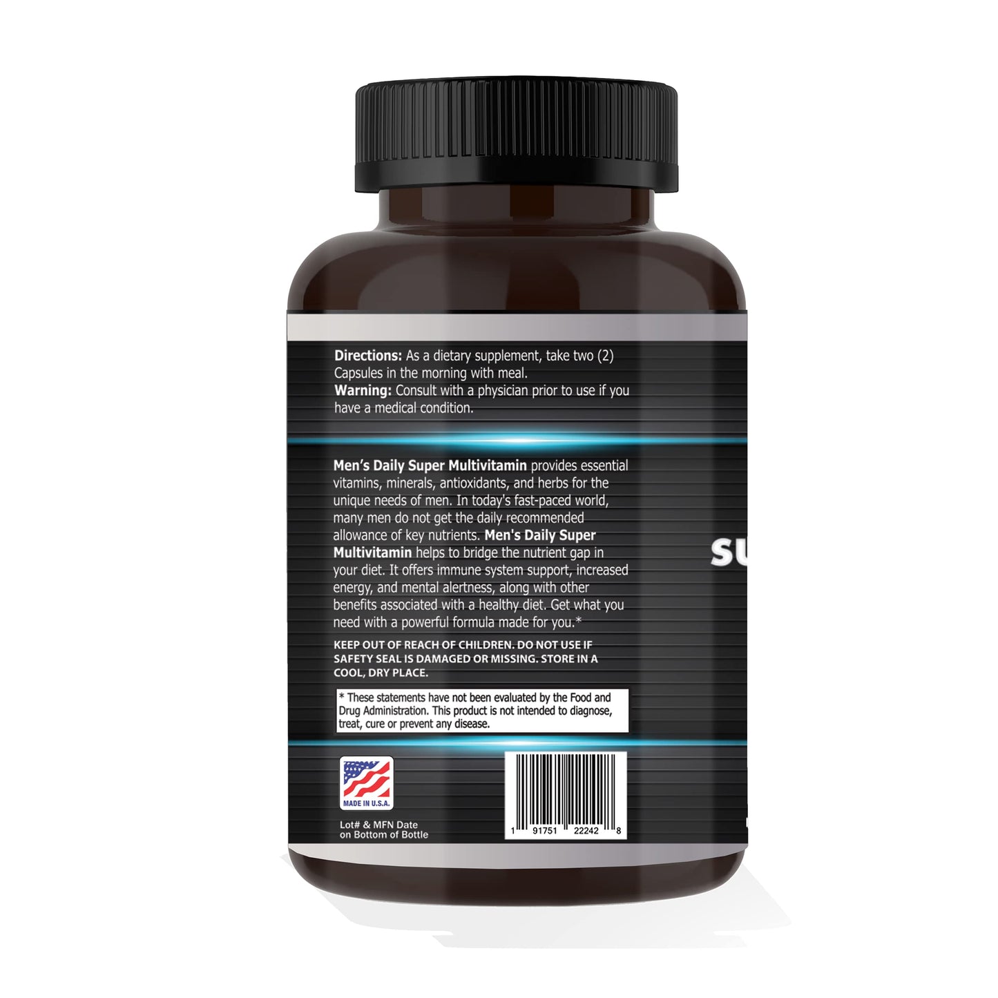 Focus Pharmacology Men's Daily Super Multi-Vitamin for Men - 60 Ct Blend of Vitamins, Minerals, Plus Herbs for Prostate Health and General Energy/Focus Focus PharmacologyBuy Supplements Australia