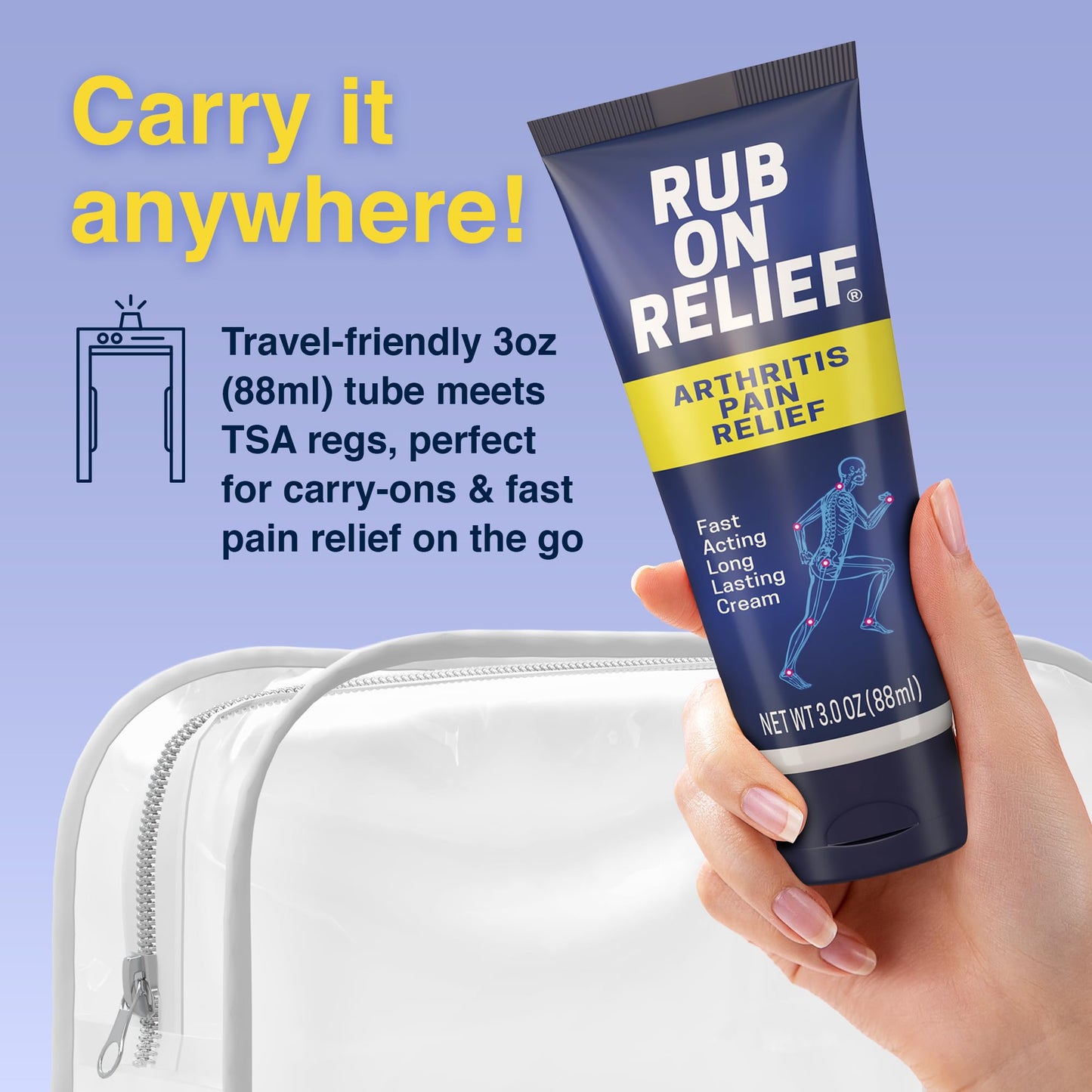 RUB ON RELIEF Arthritis Pain Relief Cream – 10-in-1 Non-Greasy Joints Pain Cream for Knees, Back, Neck, Hands, & Muscle Aches with Menthol, Camphor, Arnica, MSM & Turmeric Up to 8 Hours, 3oz (1 Pack) RUB ON RELIEFBuy Supplements Australia