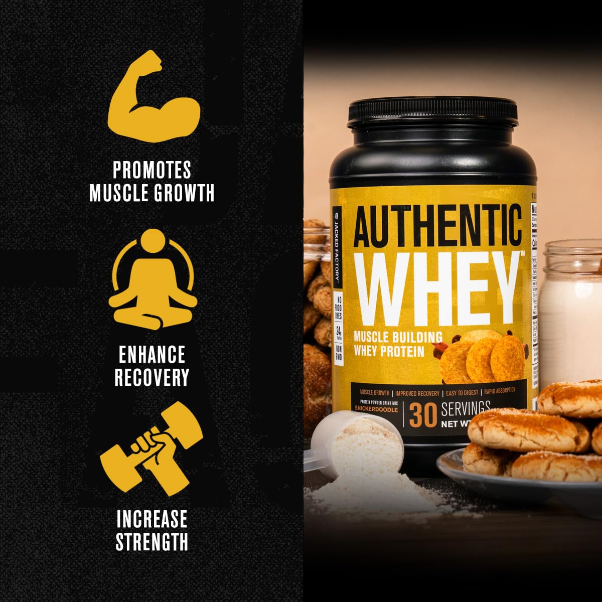 Jacked Factory Authentic Whey Muscle Building Whey Protein Powder - Low Carb Jacked FactoryBuy Supplements Australia