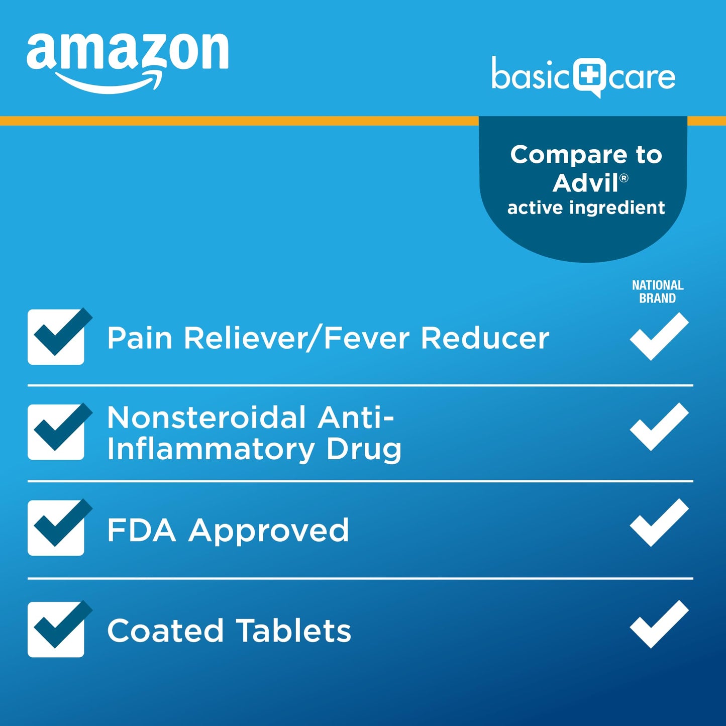 Amazon Basic Care Ibuprofen Tablets, Fever Reducer and Pain Relief from Body Aches Amazon Basic CareBuy Supplements Australia