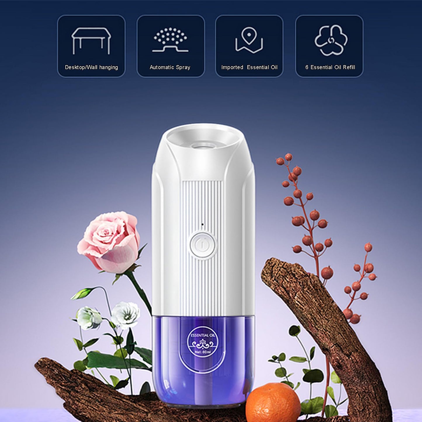 Mini Essential Oil Diffuser, Ultrasonic Mist Air Fresheners for Home with 80 ml Lavender Essential Oils DIUFJAGBuy Supplements Australia