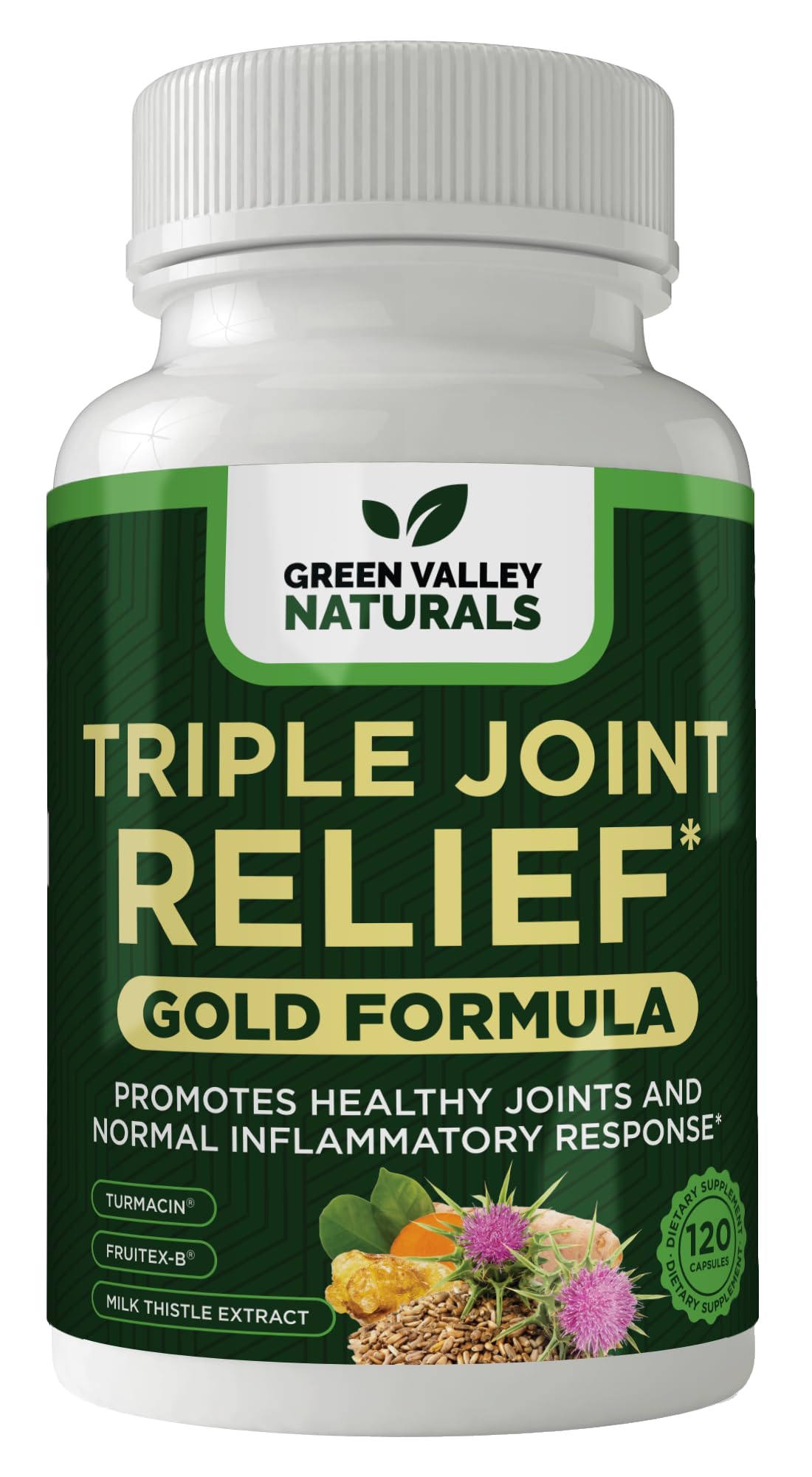 GREEN VALLEY NATURALS Triple Joint Relief Gold – Joint Support Supplement with Turmeric (Turmacin®, BCM-95®), Boswellia (AprèsFlex®) & Boron – Supports Mobility & Flexibility – 120 Capsules GREEN VALLEY NATURALSBuy Supplements Australia