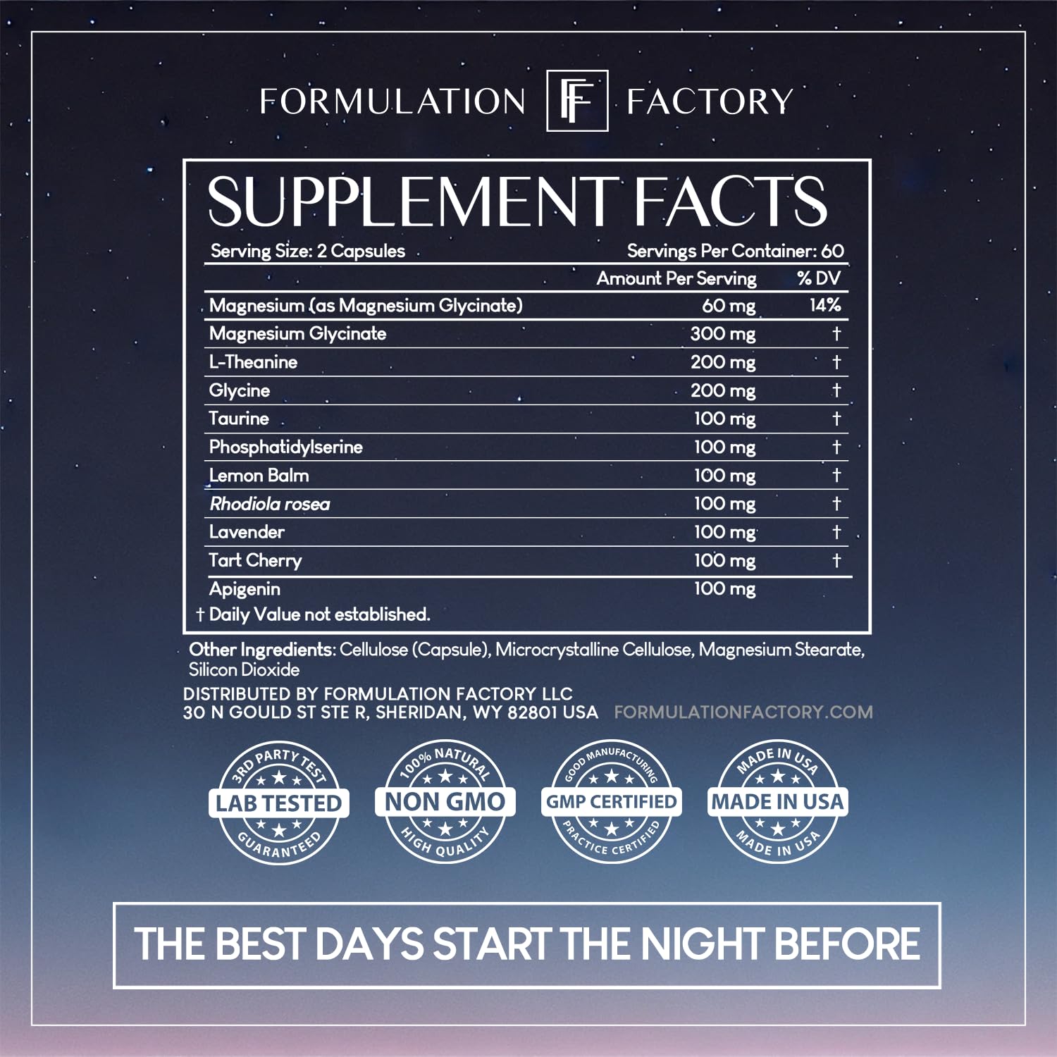 The Night Before 10-in-1 Midnight Maximizer Sleep Aid, Stress Relief, Cognition, Relaxation, Recovery, Focus, Magnesium Glycinate, L-Theanine & More, (120 Capsules – 2 Month Supply) Formulation FactoryBuy Supplements Australia