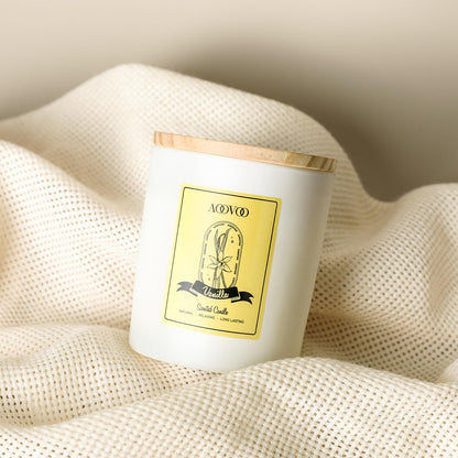 Vanilla Soy Candles Gift for Women - Aromatherapy Candle with Crystals Inside, 10oz Natural Soy Wax Candles AOOVOOBuy Supplements Australia