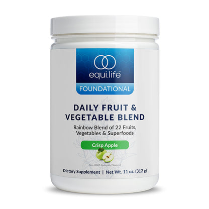 Equilife Daily Fruit & Vegetable Blend, Superfood Antioxidant Supplement, Crisp Apple Flavor with Vitamin C, Fiber, and 9 Essential Amino Acids, Supports Energy, Low Sugar, Vegan, 30 Servings Tub EquilifeBuy Supplements Australia