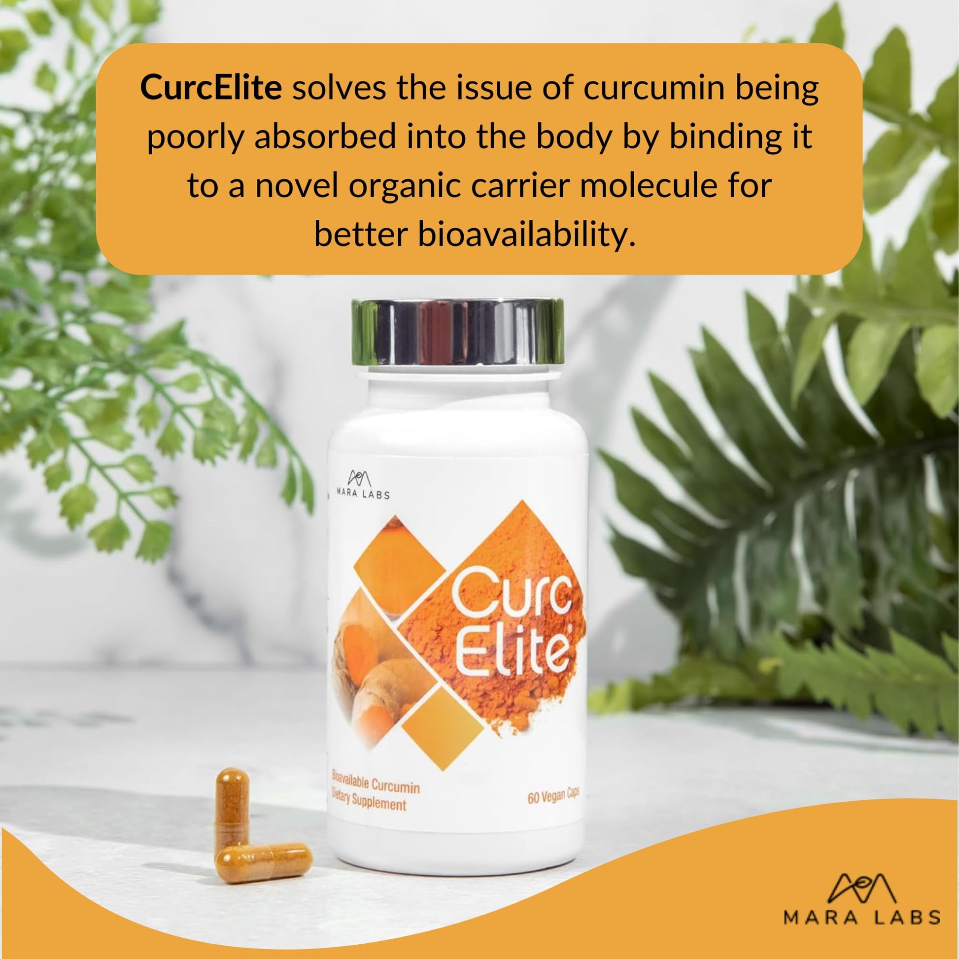 Mara Labs CurcElite Curcumin | Turmeric Extract 95% Curcuminoids | Vegan, No Fillers, and Non-GMO | 60 Vegan Capsules BrocEliteBuy Supplements Australia