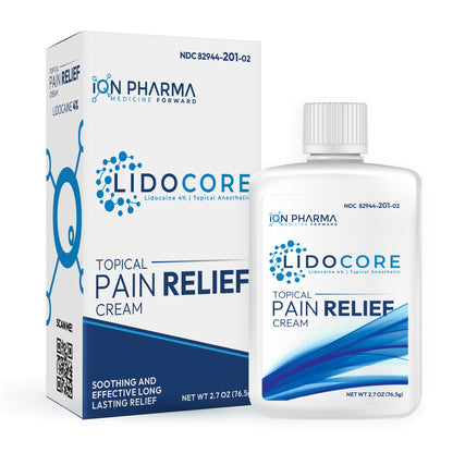 Lidocore Pain Relief Cream with 4% Lidocaine | Maximum Strength OTC | Safe & Compliant formula | Minor cuts, scrapes, insect bites, cold sores | Non-Greasy, Odor-free, Fragrance-Free | 2.7 oz (76.5 g) LidocoreBuy Supplements Australia