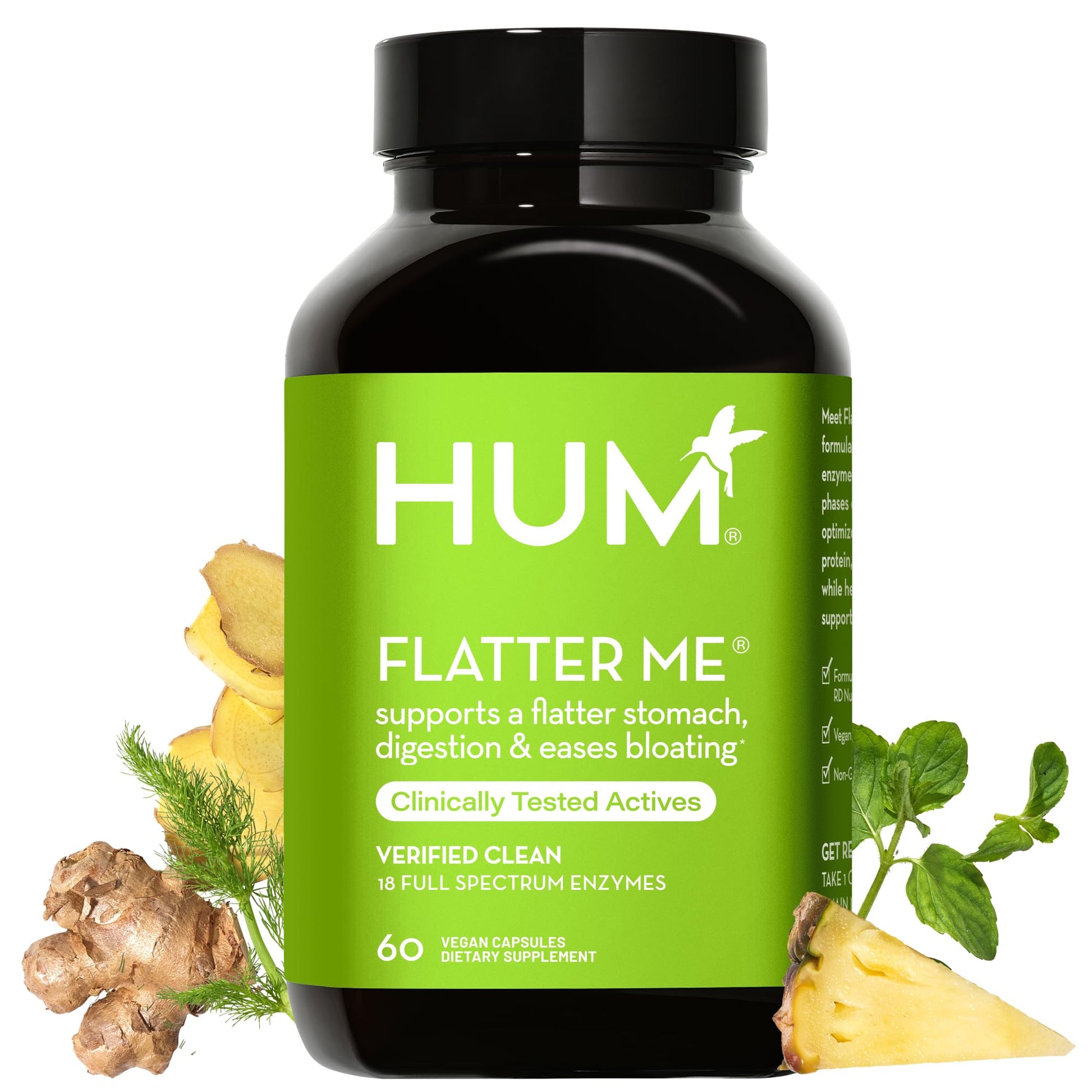 HUM Flatter Me Supplement for Daily Bloating - 18 Full Spectrum Digestive HUMBuy Supplements Australia