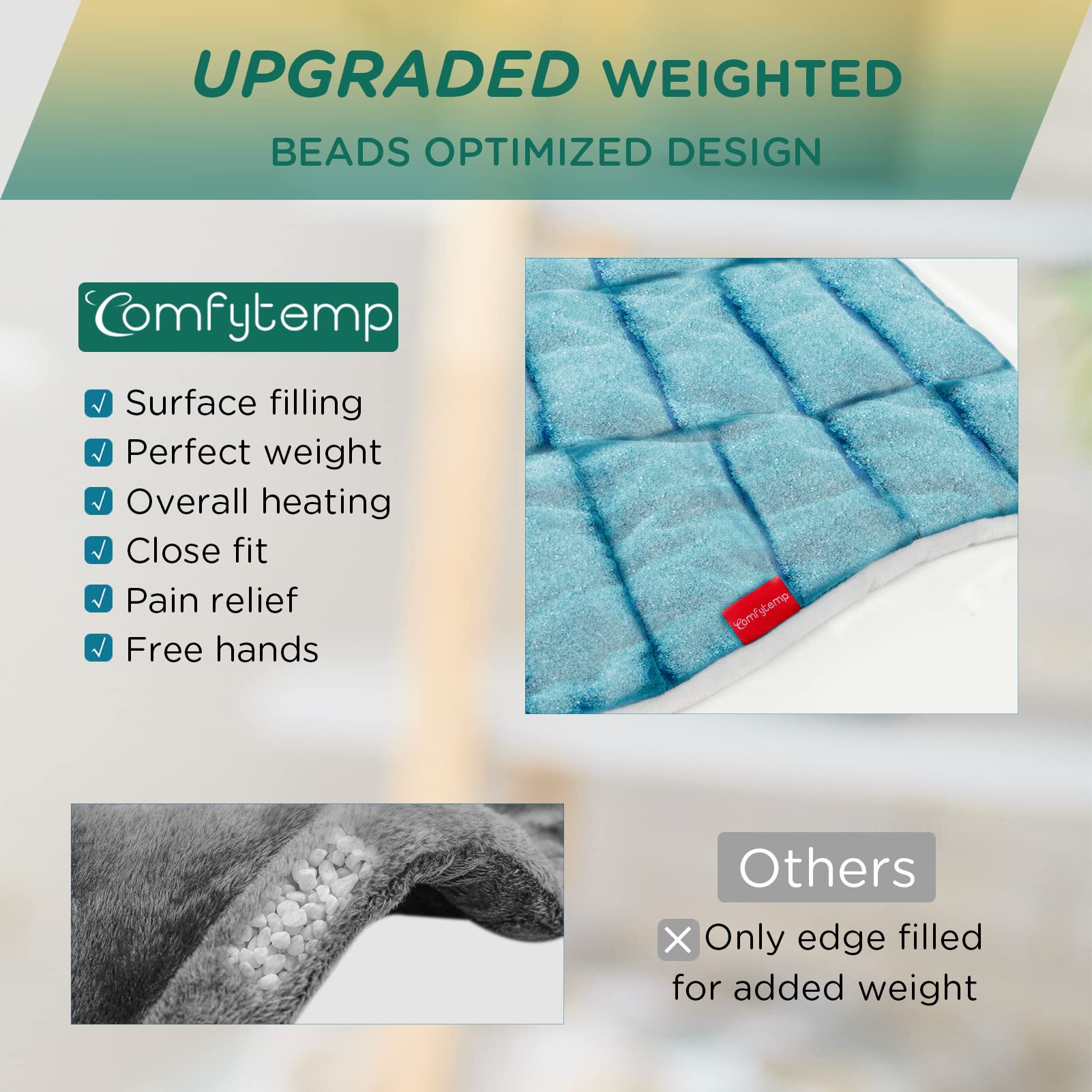 Weighted Heating Pad for Neck and Shoulders, Comfytemp 2.2lb Large Electric Heated Neck ComfytempBuy Supplements Australia