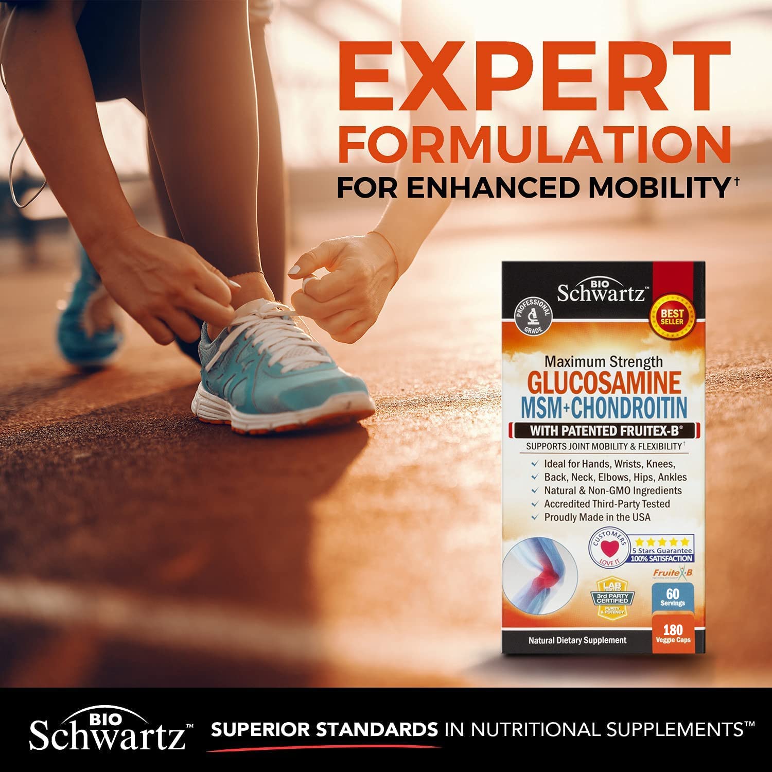 Glucosamine Chondroitin MSM 2110mg - Joint Support Supplement with Turmeric BioSchwartzBuy Supplements Australia