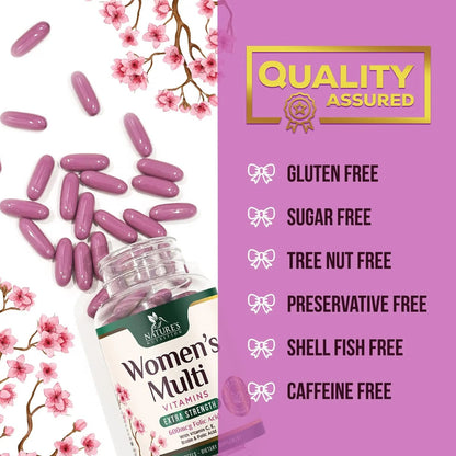Multivitamin for Women - Complete Daily Womens Multivitamins with Calcium, Folic Acid, Vitamin A, C, D, E, & B Vitamins Nature's NutritionBuy Supplements Australia