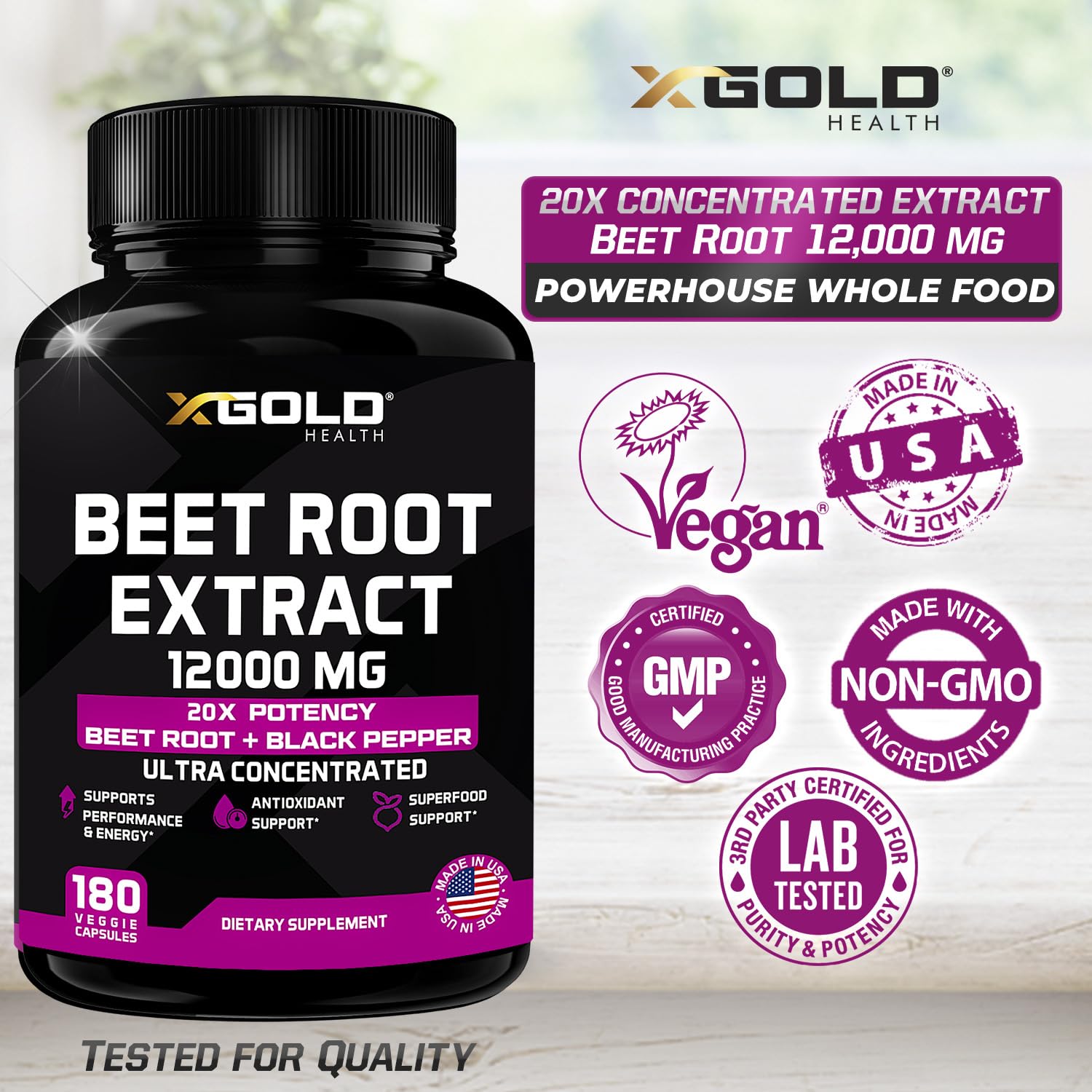 Beet Root Extract Capsules - 12000mg 20x Concentrated Beet Root Capsules Supplement X Gold HealthBuy Supplements Australia