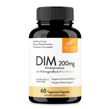 Sandhu's DIM Supplement 200 mg -60 Capsules - Diindolymethane with Ashwagandha & Bioperine Hormone Balance for Women & Men, Hormonal Acne Supplements Sandhu'sBuy Supplements Australia