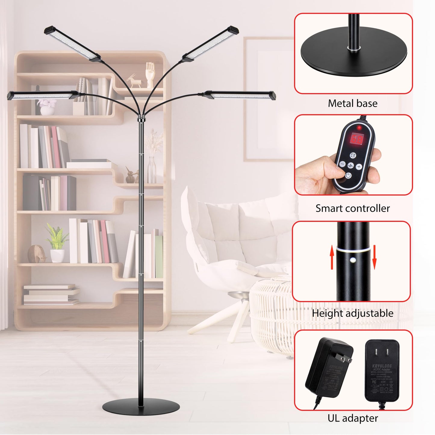 Dexnump Red Light Therapy for Face, 324 LEDs Red Light Therapy Lamp Height Free Adjustment Infrared DexnumpBuy Supplements Australia