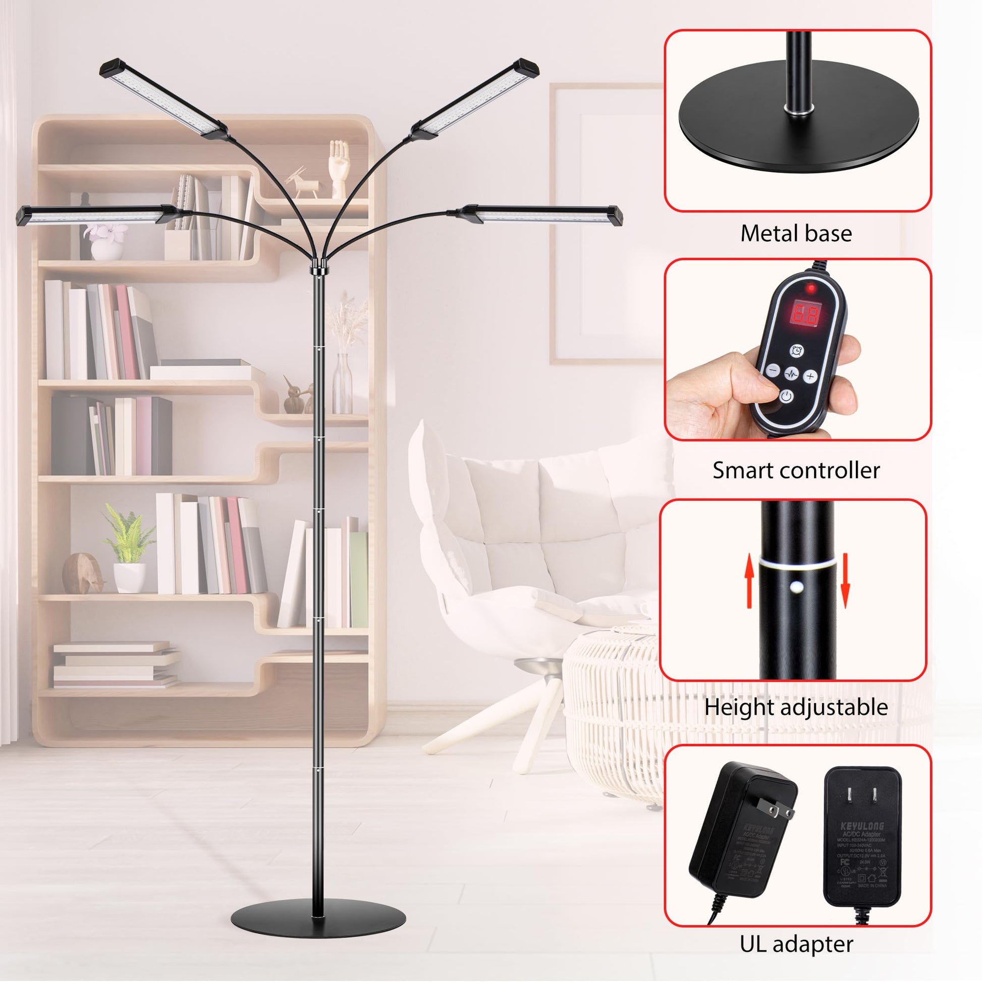 Dexnump Red Light Therapy for Face, 324 LEDs Red Light Therapy Lamp Height Free Adjustment Infrared DexnumpBuy Supplements Australia