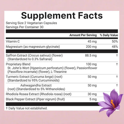 Auren Saffron Supplements,Advanced 10-in-1 Wellness Supplement | Ashwagandha, Fat-Soluble Vitamin C, Saffron Extract, Magnesium, Turmeric | 60 Vegan Capsules | Non-GMO OnswildcBuy Supplements Australia
