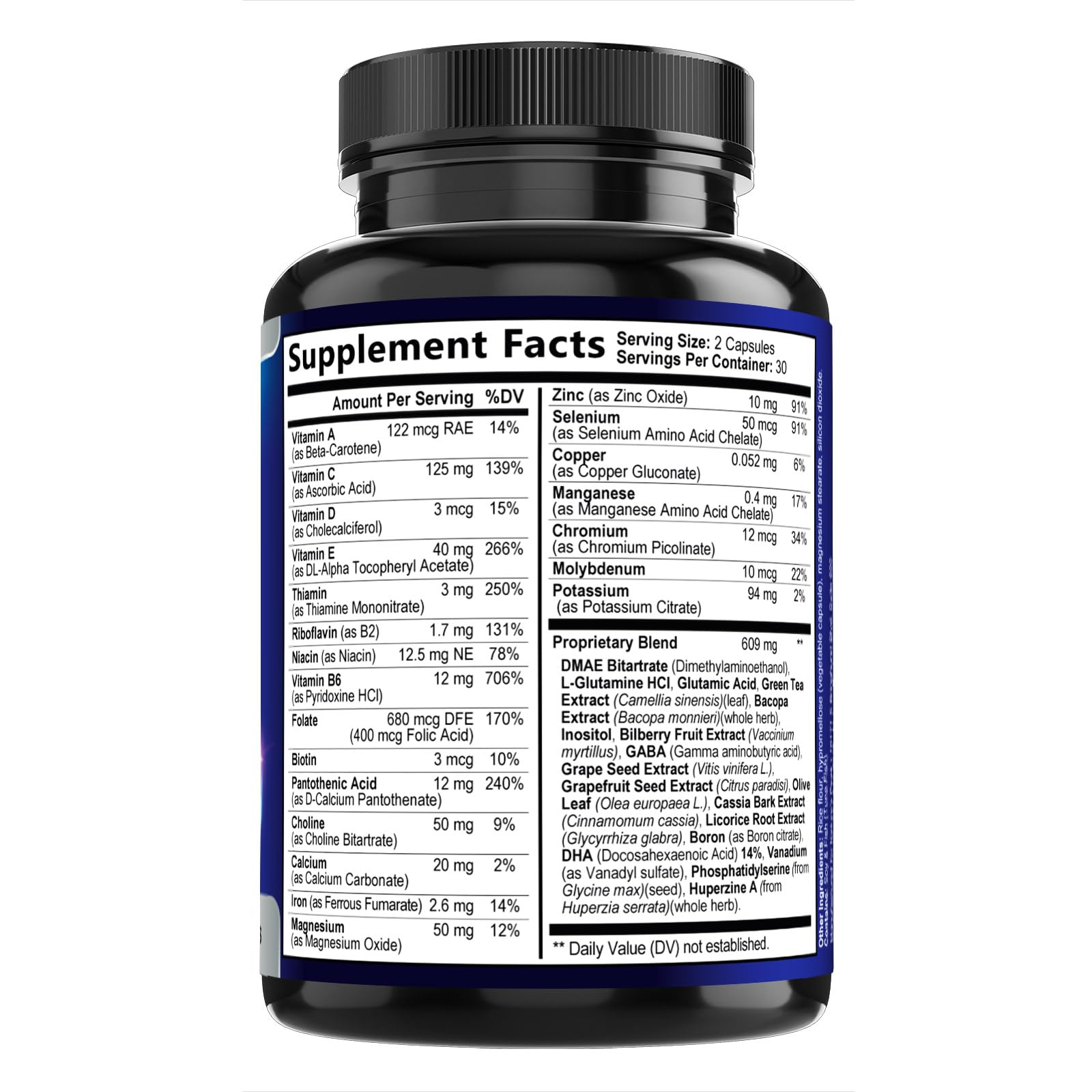 Brain Memory Supplement - 3X Strength Nootropics for Concentration, Clarity & Focus Support - Brain Health Cognitive Vitamins with Bacopa, Phosphatidylserine & DMAE, Brain Booster Pills, 60 Capsules Nature's PeakBuy Supplements Australia