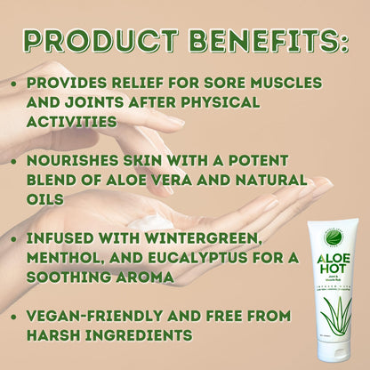 Aloe Hot Joint & Muscle Rub (8oz) Whole Leaf AloeBuy Supplements Australia