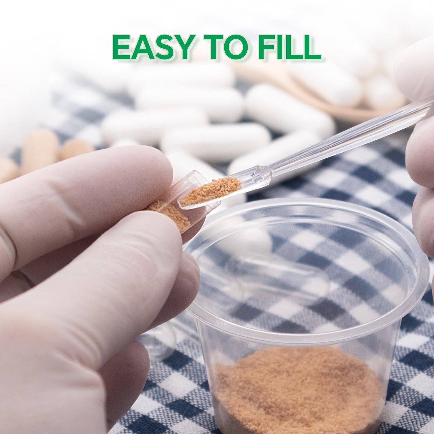 Angtai JN Capsules Size 000 Vegan Empty Plant Based Clear (100 Count) Gluten Free, Non-GMO, Halal Certified Pill Caps Filling Kit with 2 Spoons for Vegetarian DIY Your Own Supplements Angtai JNBuy Supplements Australia