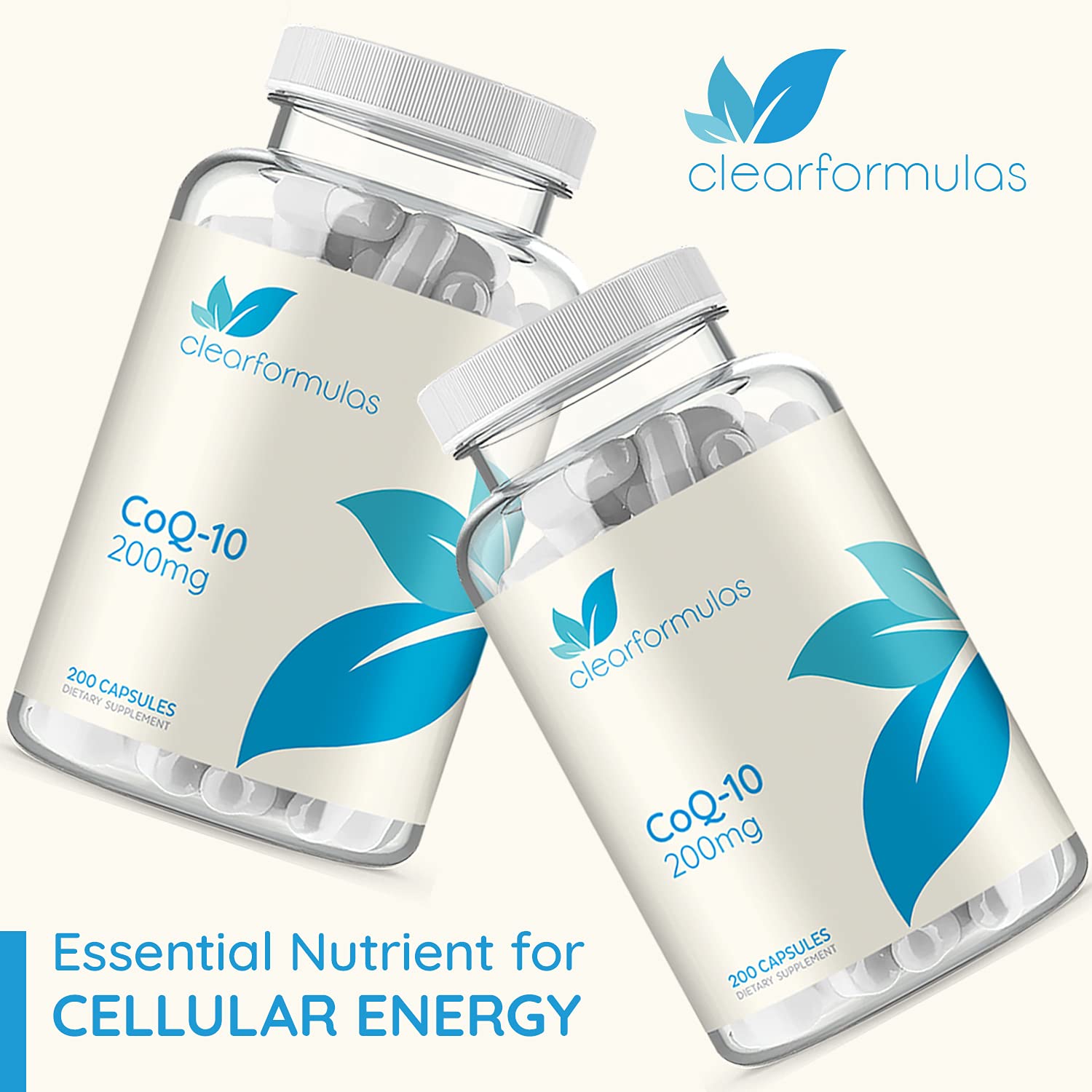 Clear Formulas CoQ10 200mg 200 Capsules Quick Absorption Non-GMO Clear FormulasBuy Supplements Australia
