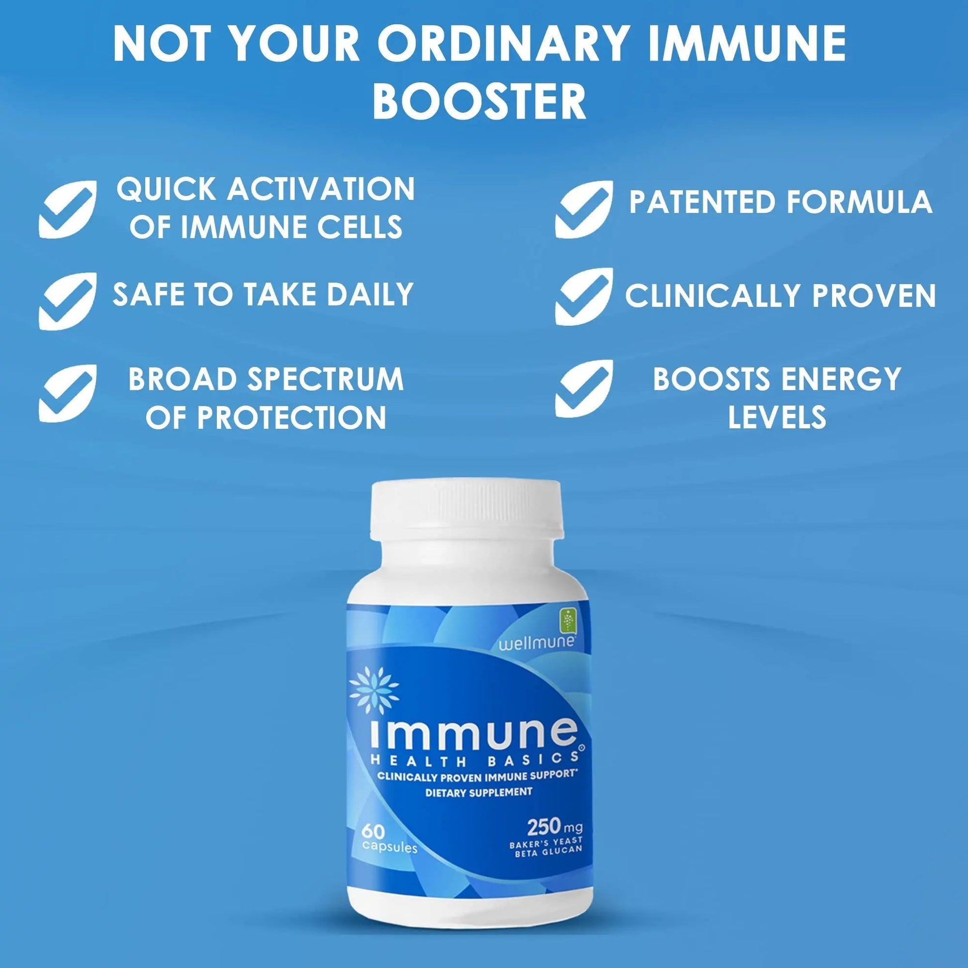 Immune Health Basics Ultra Strength Immunity - Clinically Proven Immune Support - Wellmune Highly Purified Beta Glucan - Gluten-Free, Non-allergenic Immune Health BasicsBuy Supplements Australia