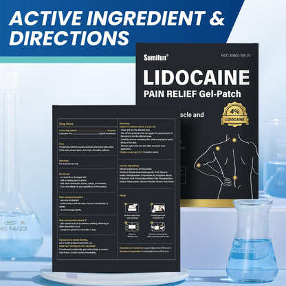 Sumifun 4% Lidocaine Patches,Maximum Strength Pain Relieving Patch Back, Shoulder, Joints, Knee Pain Relief and Muscle Soreness - 8 Hour Pain Relief (39 Count(Pack of 1)) SumifunBuy Supplements Australia